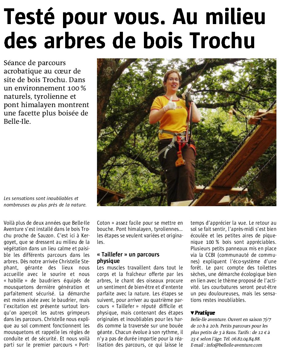 article Télégramme 19_07_2014