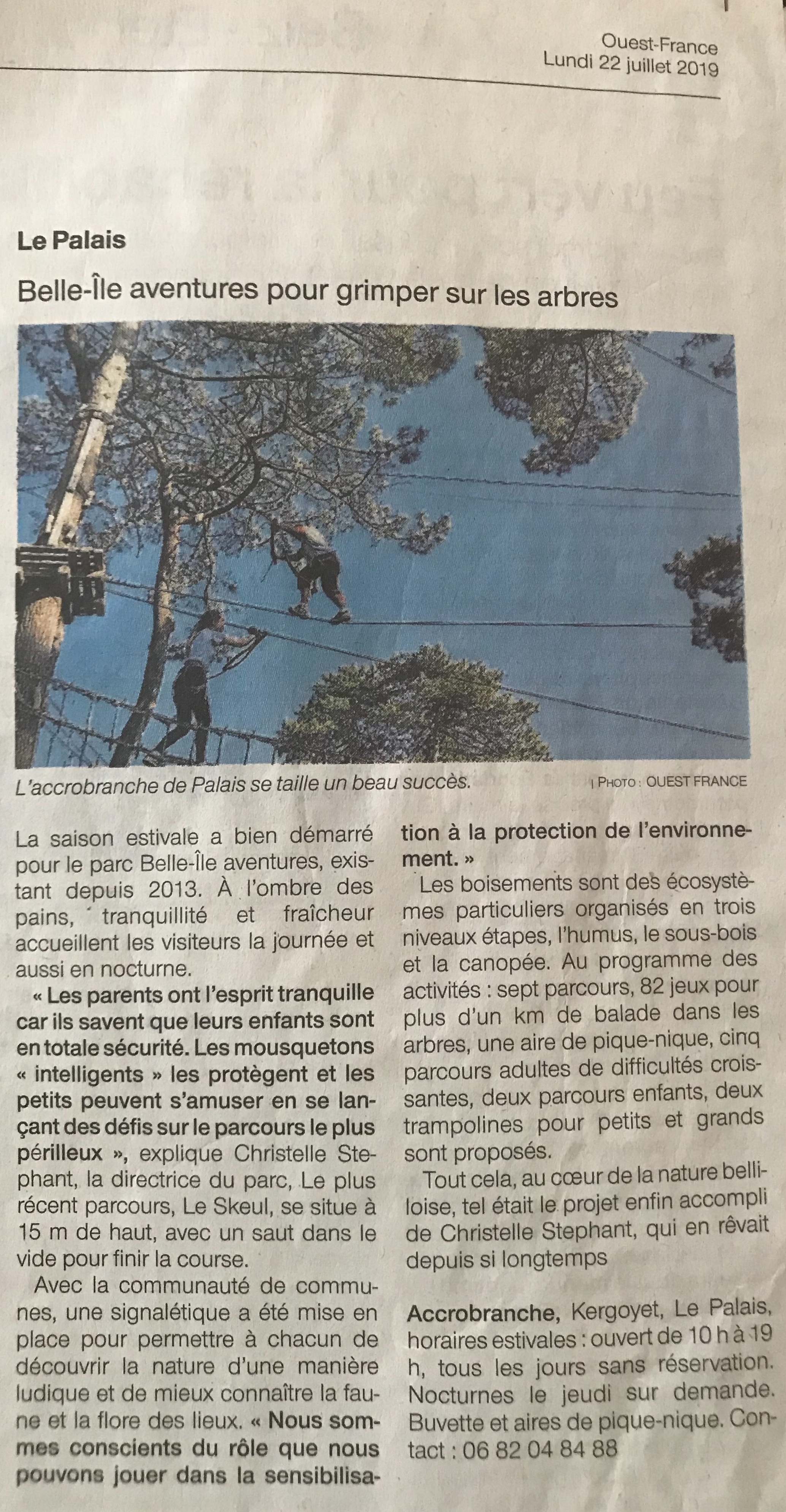 Article Ouest france 2019